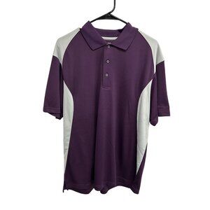 Ben Hogan Performance Golf Polo Shirt Purple Gray Sz Large Colorblock Active